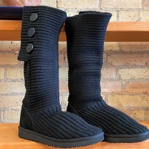 UGG Black Knit Winter Boots